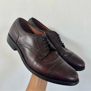Allen Edmonds Sanford Oxford Cap Toe Leather Dress Shoe Dark Brown Mahogany 9.5D